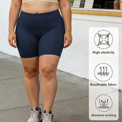 Extra-large size yoga shorts - Customized handprint with personalized text