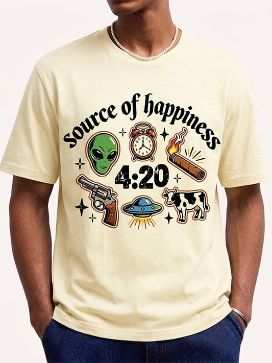 I Am Controlled By It Trendy Print Fashion Short Sleeve