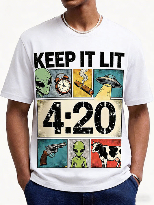 420 Theme Personality Print Short Sleeve