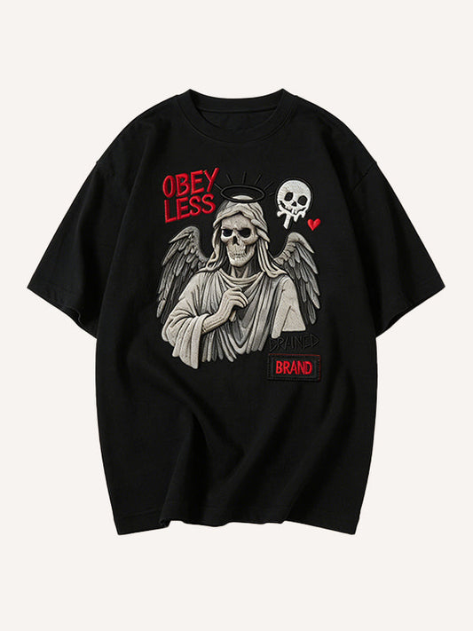 Grim Reaper Is Staring At Us Print Short Sleeve
