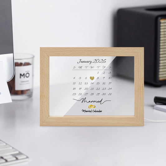 Married Calendar Wooden Framed