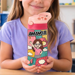 Custom Kids Insulated Water Bottle - Personalized Back To School Gifts For Kids - Bright Minds Shine