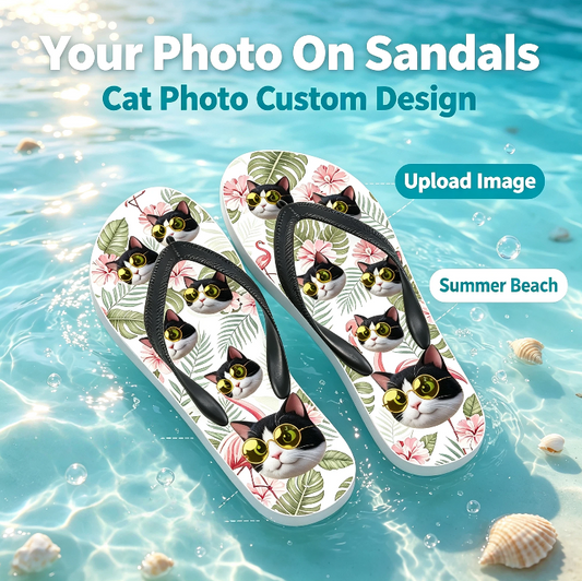 Customized flip-flops and mules - Personalize your photos - Perfect for vacation and casual wear