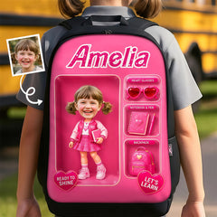 Custom Photo Kids Front Printed Backpack - Personalized Back To School Gifts For Kids - Born To Stand Out