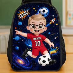 Custom Kids Front Printed Backpack - Personalized Back To School Gifts For Kids - Kick Dream Repeat
