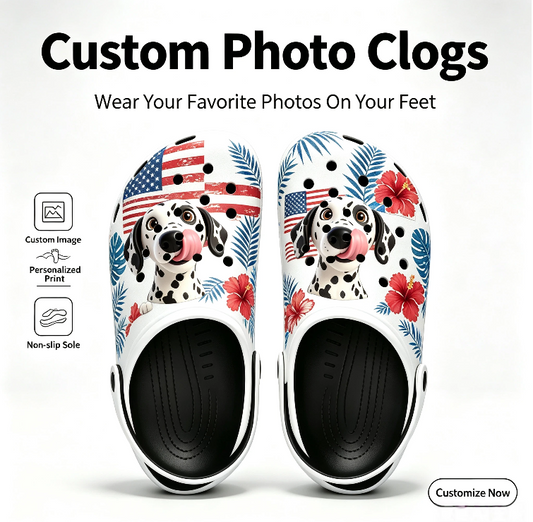 Customizable Hawaiian print slip-on shoes - Personalized photo - A gift for your friend or pet