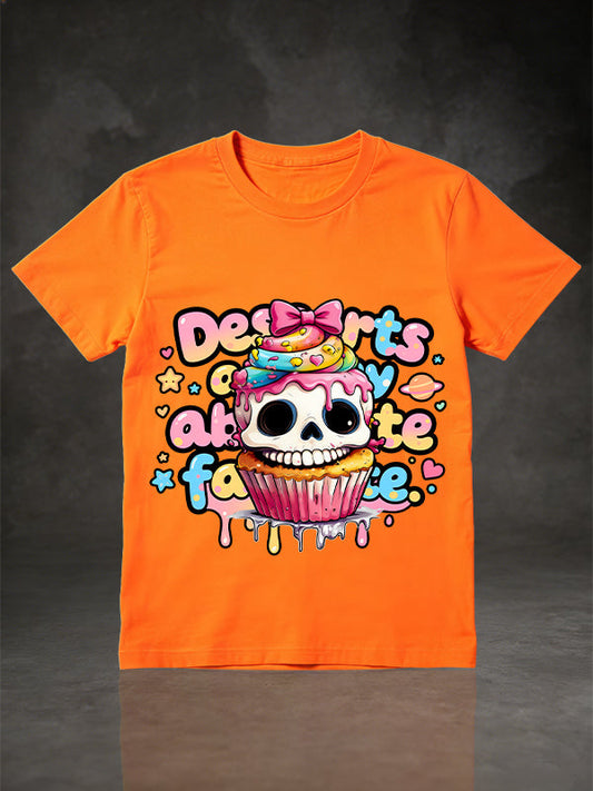 Desserts Fate Cute Skull Cupcake Graphic Tee