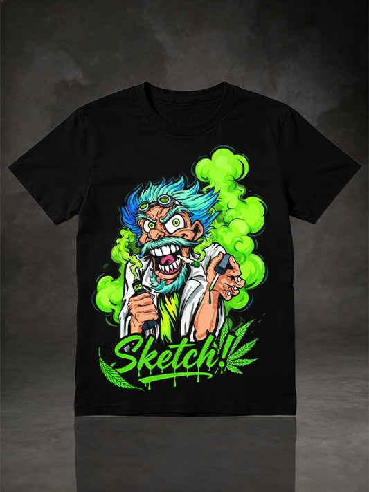 Vintage Mad Scientist Smoking Graphic T-Shirt