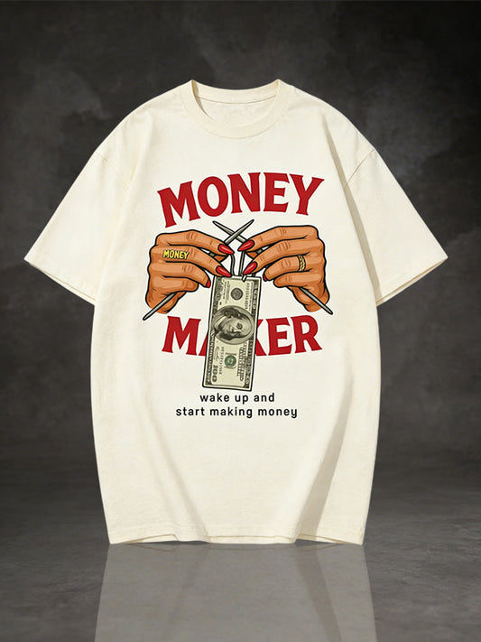 Vintage "MONEY MAKER" Dollar Bill Graphic T-Shirt