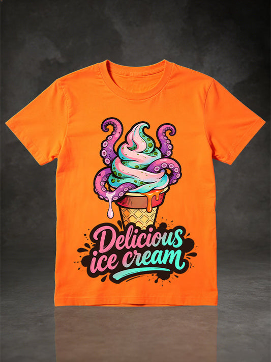 Delicious Ice Cream Tentacle Monster Streetwear Graphic Tee