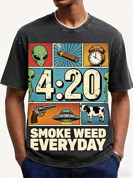 UFO Why Steal Cows Printed Short Sleeve