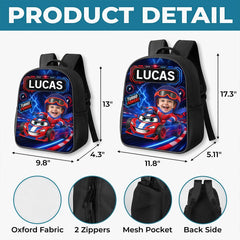 Custom Photo Kids Front Printed Backpack - Personalized Back To School Gifts For Kids - Cruising Into Fun