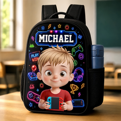 Custom Kids Front Printed Backpack - Personalized Back To School Gifts For Kids - Ready To Discover