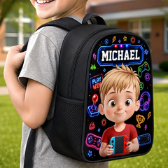 Custom Kids Front Printed Backpack - Personalized Back To School Gifts For Kids - Ready To Discover