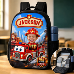 Custom Photo Kids Front Printed Backpack - Personalized Back To School Gifts For Kids - Little Hero Big Dreams