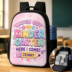 Custom Kids Front Printed Backpack - Personalized Back To School Gifts For Kids - Learning Loving Growing Every Day