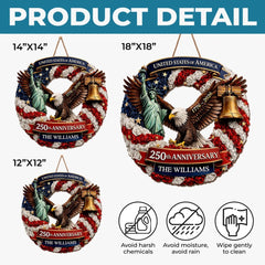 Custom Wood Sign - Personalized America 250th Anniversary Gifts For Mom, Dad, Brother, Sister, Kids - Freedom Lives In Us