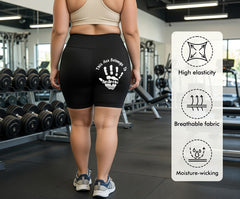 Extra-large size yoga shorts - Customized handprint with personalized text