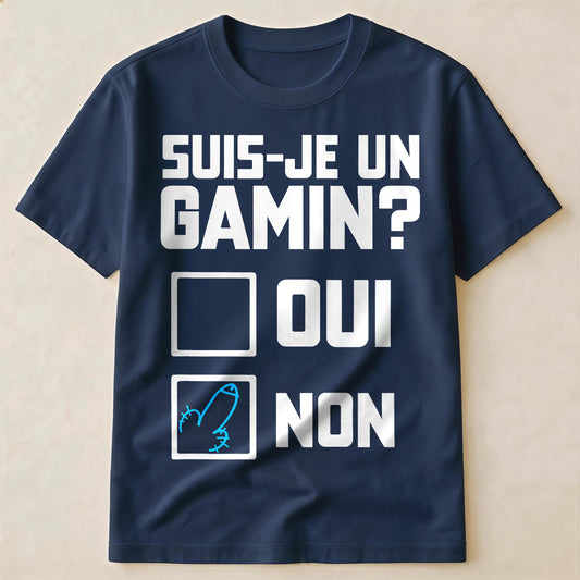 Funny Suis-Je Un Gamin French Joke Shirt, Cheeky Adult Humor Checkbox Graphic T-Shirt