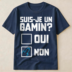 Funny Suis-Je Un Gamin French Joke Shirt, Cheeky Adult Humor Checkbox Graphic T-Shirt