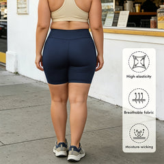 Extra-large size yoga shorts - Customized handprint with personalized text