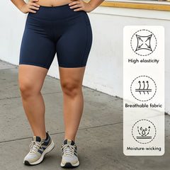 Extra-large size yoga shorts - Customized handprint with personalized text