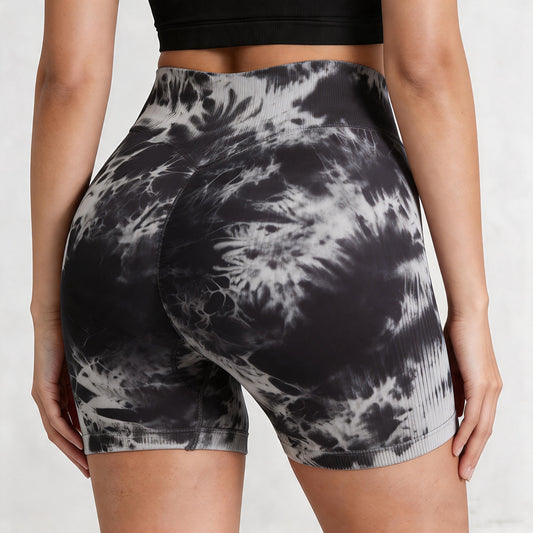 Customized handprint personalized text - Thigh-raising high-waist yoga shorts