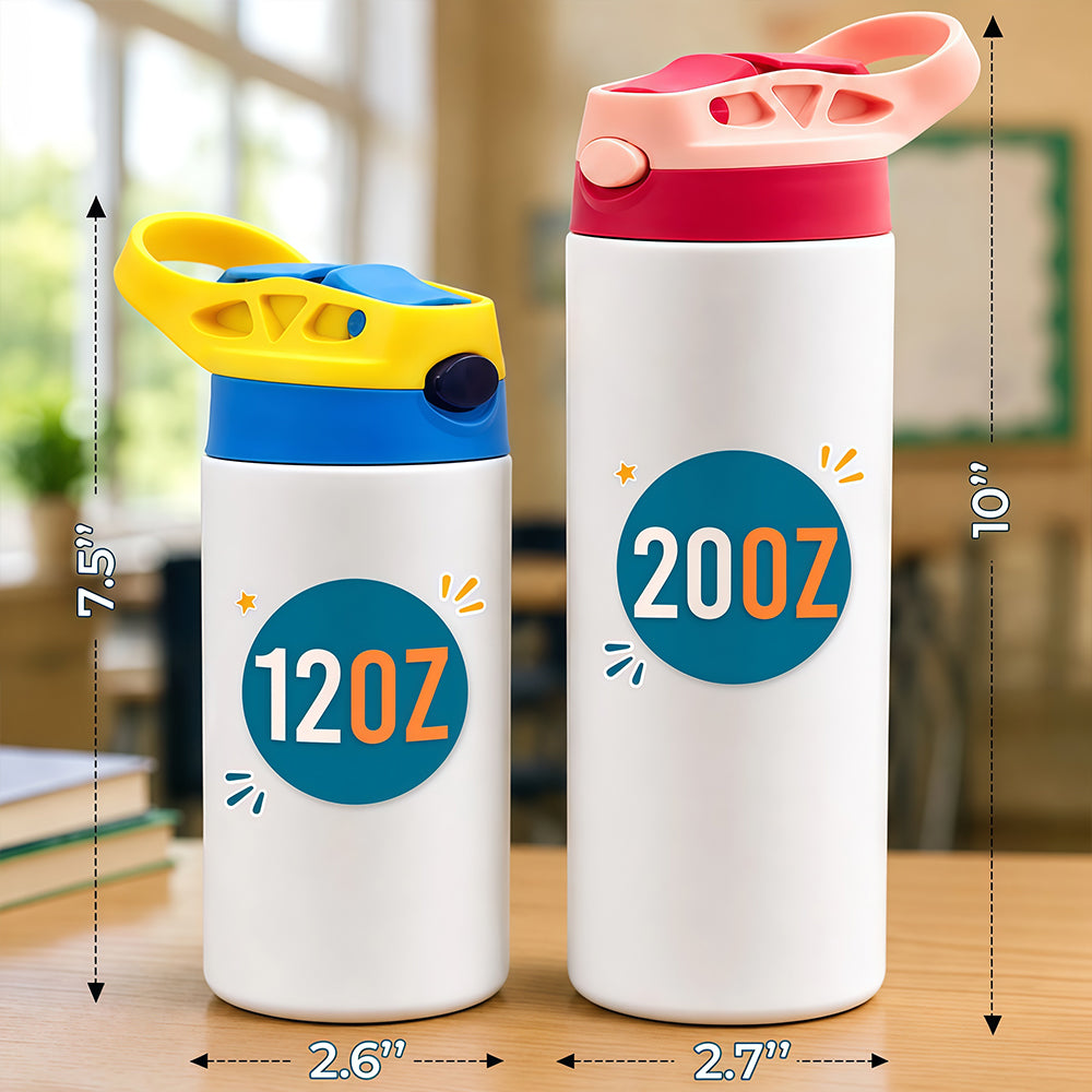 Customized Children's Warm Water Bottle 20oz - With Your Personalized Name - An Individualized School Gift for Your Child -