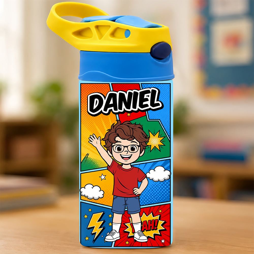 Custom Kids Insulated Water Bottle - Personalized Back To School Gifts For Kids - Bright Minds Shine