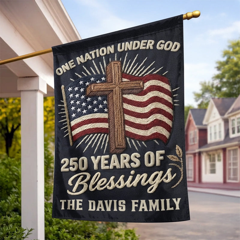 Custom Flag - Personalized America 250th Anniversary Gifts For Mom, Dad, Brother, Sister, Kids - Stars Shine With Pride