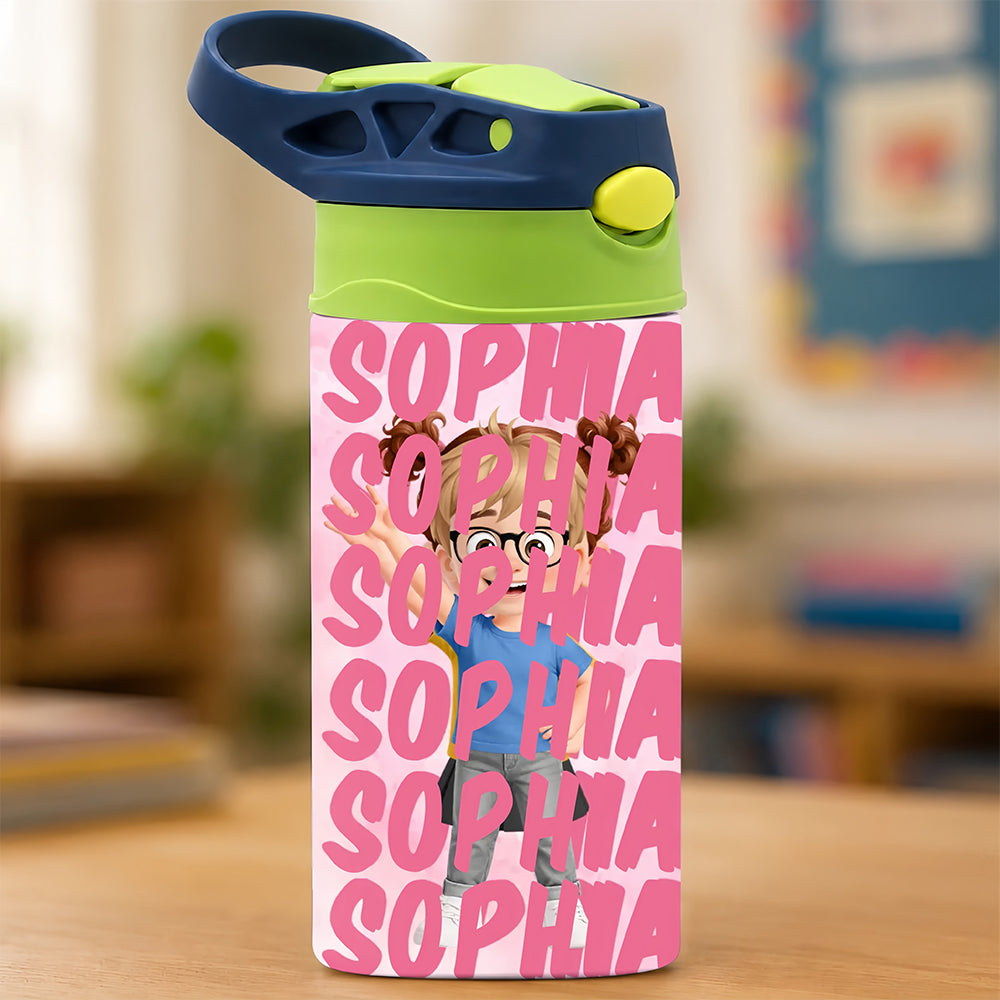 Custom Kids Insulated Water Bottle - Personalized Back To School Gifts For Kids - Ready For Adventure