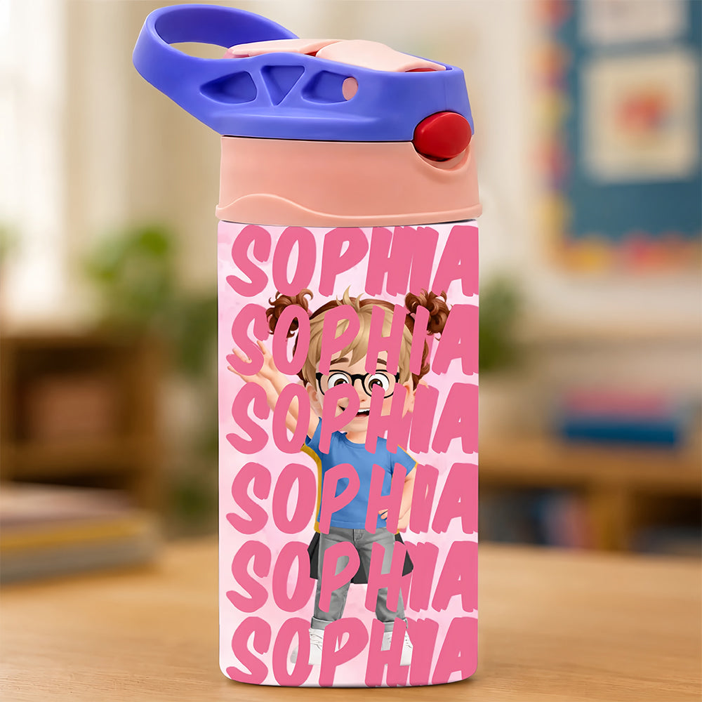 Custom Kids Insulated Water Bottle - Personalized Back To School Gifts For Kids - Ready For Adventure
