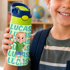 Custom Kids Insulated Water Bottle - Personalized Back To School Gifts For Kids - Ready For Adventure