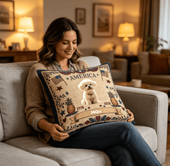 Personalized Vintage America Custom Pet Pillow