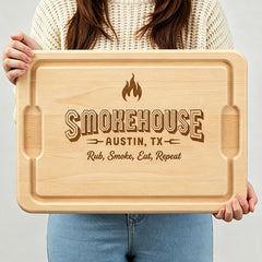 Smokehouse Personalized Hardwood Cutting Board