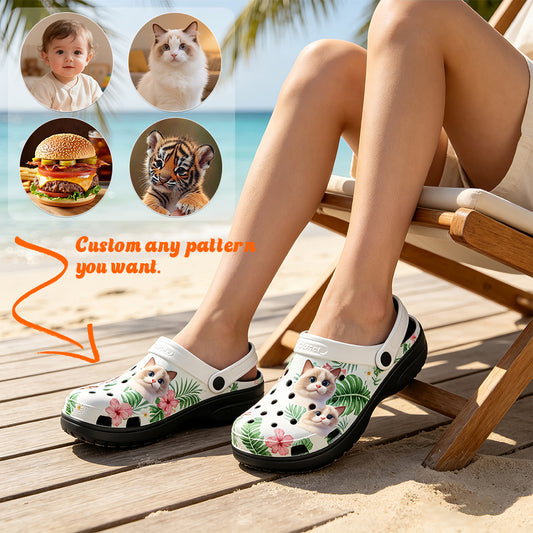 Personalized Photos - Customized Hawaiian Print Sneakers - Perfect for Vacation and Leisure