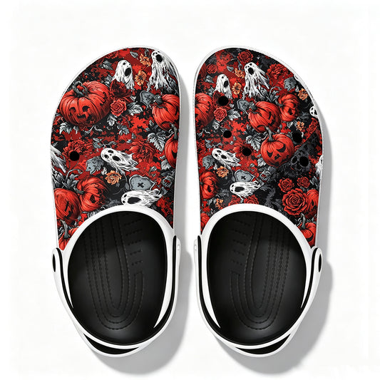 A variety of printed beach shoes with custom-designed shoe uppers