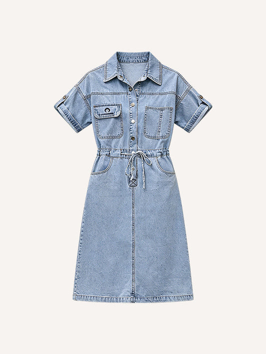 2026 New Lapel Washed Dress