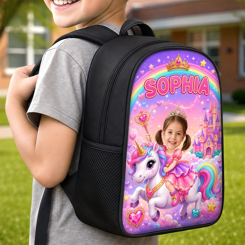 Custom Photo Kids Front Printed Backpack - Personalized Back To School Gifts For Kids - Always Sparkle And Shine