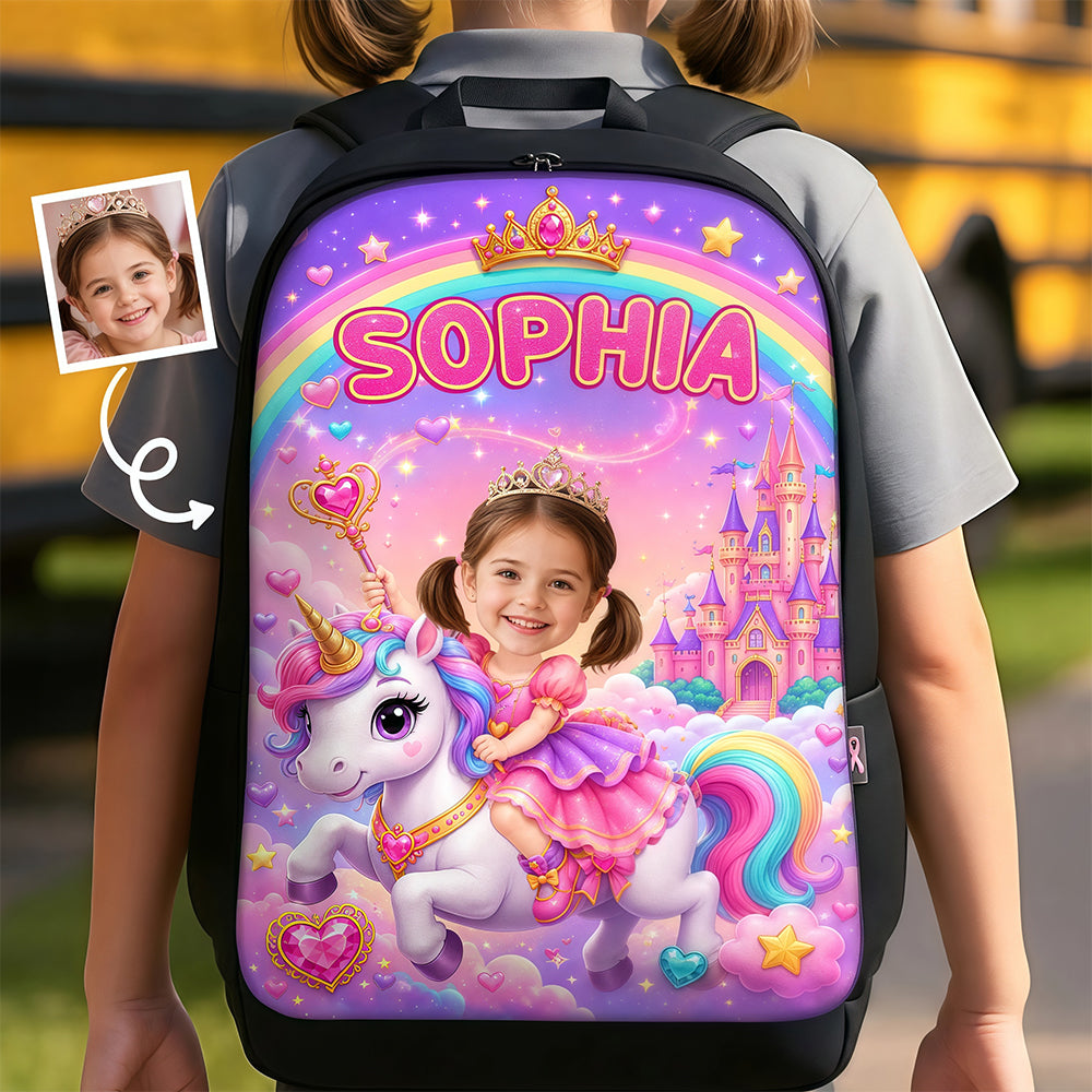 Custom Photo Kids Front Printed Backpack - Personalized Back To School Gifts For Kids - Always Sparkle And Shine
