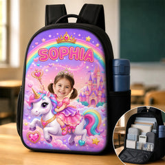 Custom Photo Kids Front Printed Backpack - Personalized Back To School Gifts For Kids - Always Sparkle And Shine
