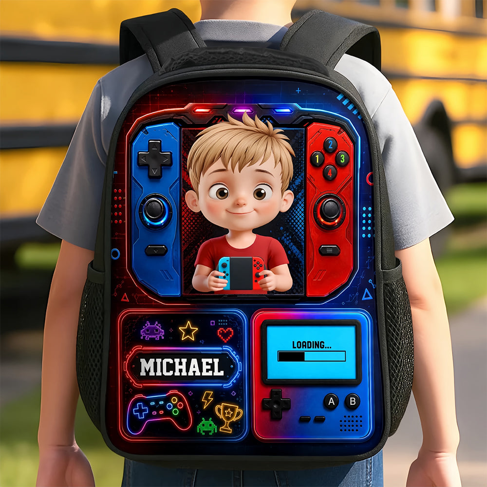Custom Kids Front Printed Backpack - Personalized Back To School Gifts For Kids - Play Learn Win
