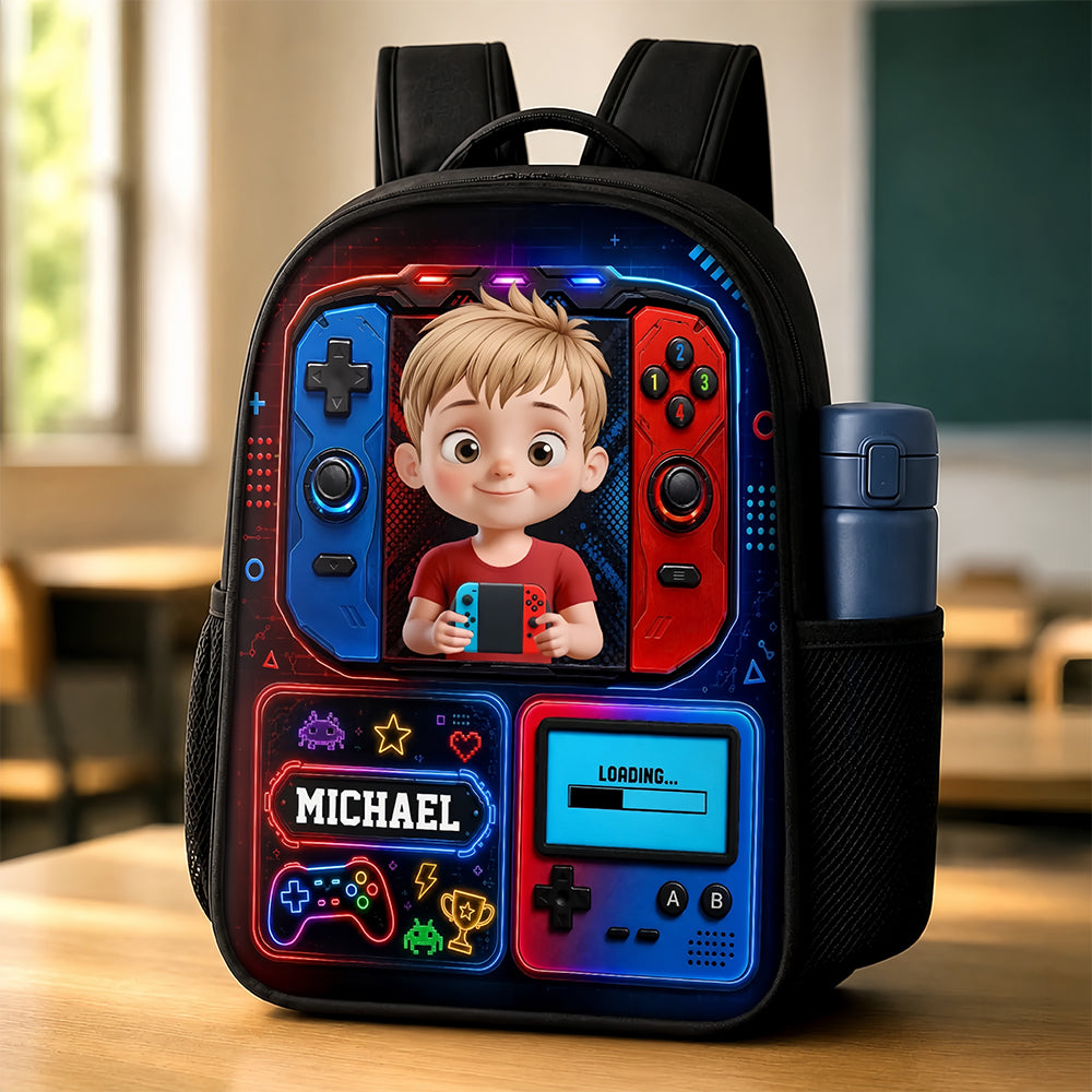Custom Kids Front Printed Backpack - Personalized Back To School Gifts For Kids - Play Learn Win