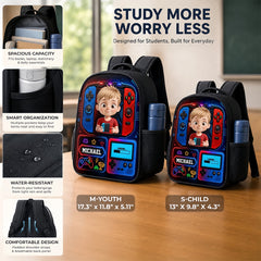 Custom Kids Front Printed Backpack - Personalized Back To School Gifts For Kids - Play Learn Win
