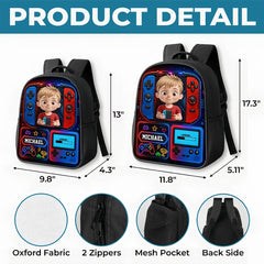 Custom Kids Front Printed Backpack - Personalized Back To School Gifts For Kids - Play Learn Win