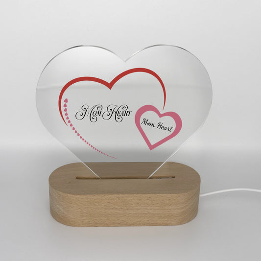 Mom Heart Acrylic Heart-Shaped Plaque