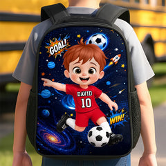 Custom Kids Front Printed Backpack - Personalized Back To School Gifts For Kids - Kick Dream Repeat