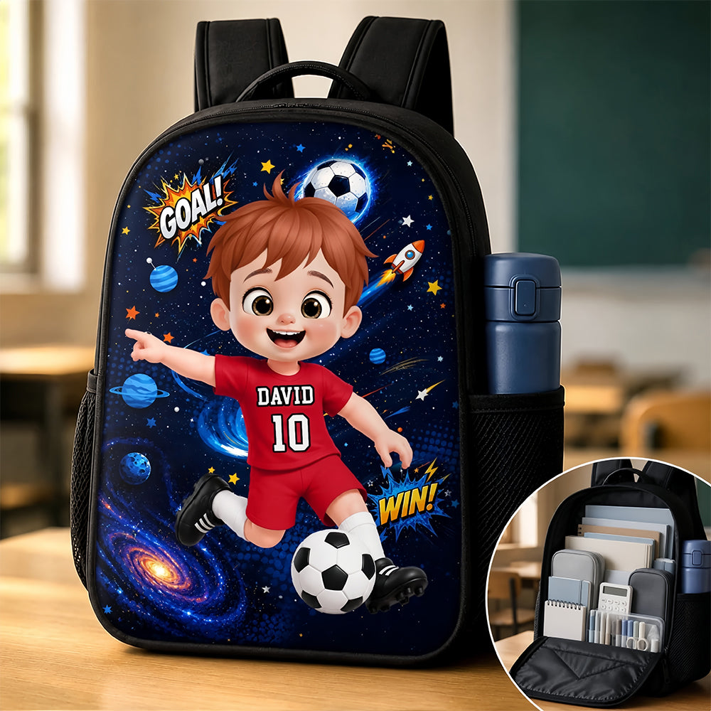 Custom Kids Front Printed Backpack - Personalized Back To School Gifts For Kids - Kick Dream Repeat