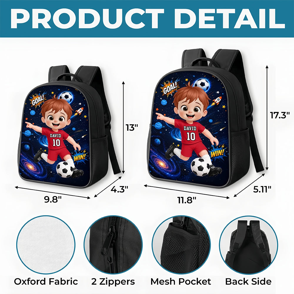 Custom Kids Front Printed Backpack - Personalized Back To School Gifts For Kids - Kick Dream Repeat