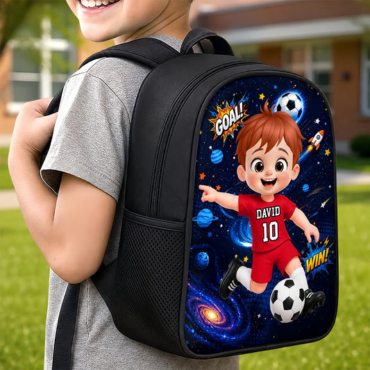 Custom Kids Front Printed Backpack - Personalized Back To School Gifts For Kids - Kick Dream Repeat